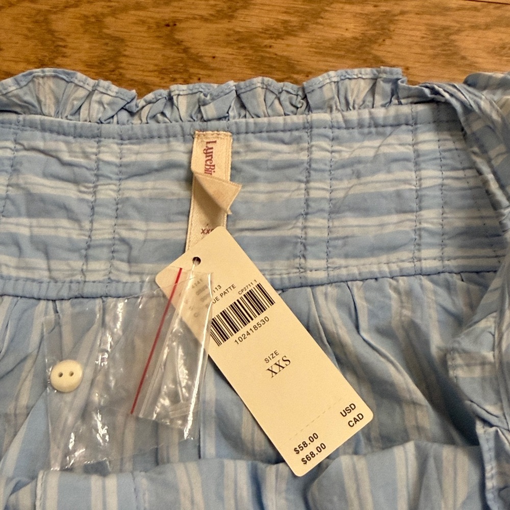 Anthropologie Sky Blue Striped pajama set - Picture 7 of 9
